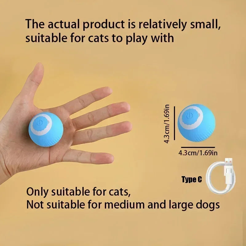 Interactive Cat Toys Ball Auto Electric Rolling Ball Toys for Cats/Kitty Pets Smart Automatic Teaser USB Rechargeable